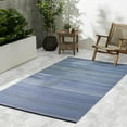 thumbnail image 2 of Fab Habitat Outdoor Rug - Waterproof, Fade Resistant, Crease-Free - Premium Recycled Plastic - Striped - Patio, Porch, Deck, Balcony - Cancun - Indigo - 5 x 8 ft, 2 of 9