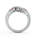 thumbnail image 3 of 0.80 Ct Pear Cut Natural Pink Sapphire Diamond Engagement Eternity Band for Ladies 14K White Gold Size 10.5, 3 of 7
