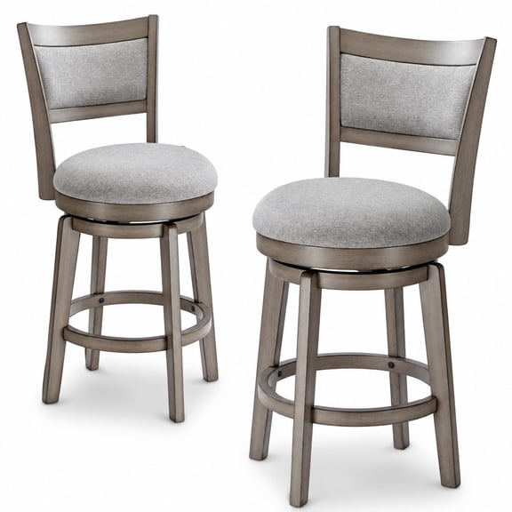 2-Pack Swivel Barstools, 24 Inch Counter Height Bar Chairs for Kitchen Island