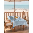 thumbnail image 2 of Outdoor Tablecloths with Umbrella Hole & Zipper, Navy Blue Octopus 60 x102 Inch Rectangle Tablecloths, Coastal Bubbles Ocean Waves Waterproof Table Cloth, Patio/Pool/Picnic Table Covers, 2 of 8