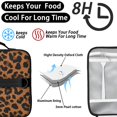 thumbnail image 4 of Brown and Orange Leopard Print Pattern Insulated Lunch Bag with Shoulder Strap and Bottle Holder,Bento School Lunch Bag Box,11x9.5x3.5 Inches, 4 of 5