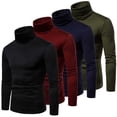thumbnail image 1 of Men Long Sleeve Pullover High Neck Turtleneck Stretch Slim Basic T Shirt Tee Top  M -2XL, 1 of 5