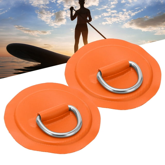 D-Ring Pad, 2pcs D Ring Pad Patch for PVC Inflatable Boat Kayak Canoe for Roof Racks Trailers Ground Sheets Yellow,Blue,Red,Emerald Green,Black,White,Green,Orange,Gray