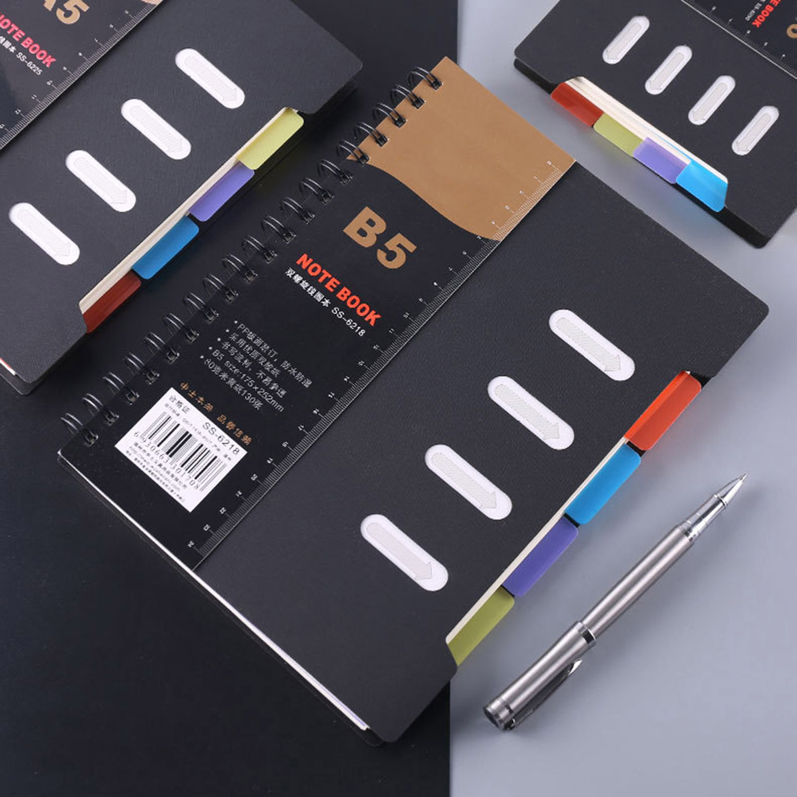 Homerr Notebook Spiral Notebook with Dividers Smooth Writing Premium Thickened Page Coil Ring A5/B5 Notebook Planner Office Supplies Spiral Notebook