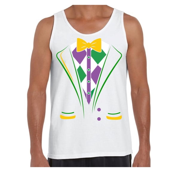 Mardi Gras Shirt for Men New Orleans Tuxedo Tanks US Festival Funny Novelty Graphic Tank Top