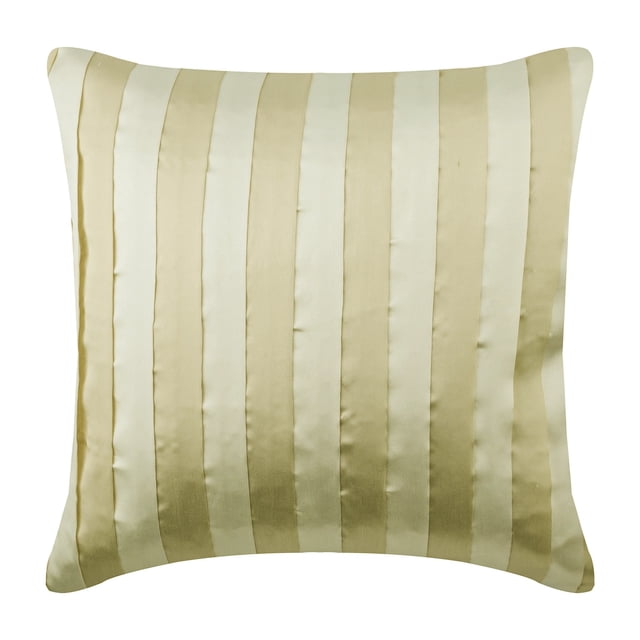 Funda de almohada color marfil de 50 x 50 cm (20 x 20 pulgadas), lujosa funda de cojín color crema para sofá, con diseño de patchwork, moderna, cuadrada de satén, a rayas - caramelo