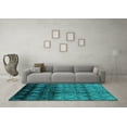 thumbnail image 3 of Ahgly Company Indoor Round Oriental Turquoise Blue Industrial Area Rugs, 4' Round, 3 of 4
