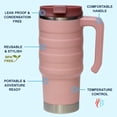 thumbnail image 3 of 24 oz Insulated Travel Mug - Stainless  Coffee Cup with Spill-Proof Flip Lid & Handle - Hot/Cold  Tumbler - Punch, 3 of 7