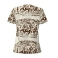 thumbnail image 3 of Uemuo Western Desert Cowboys2 Drawing Women's Deep V-Neck Low Cut Tops - Casual Loose Fit with Stainless Steel Loop, Soft, Breathable, Perfect for Office, Travel, and Daily Wear-Small, 3 of 5
