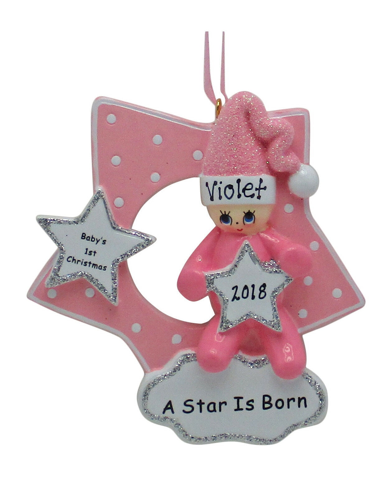 Baby Girl First Christmas Ornament 2025 Joice Gerrilee