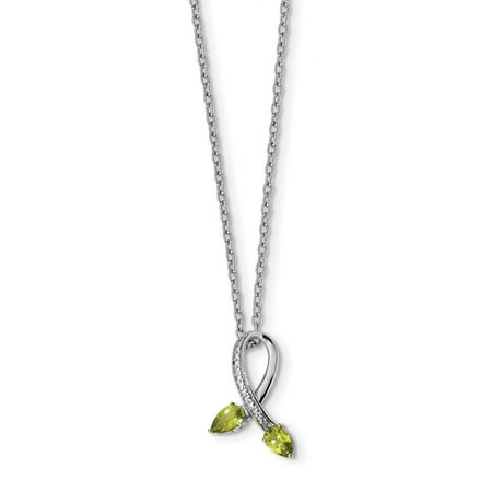 Spinel White Necklace (925 Sterling Silver 14k Green Peridot Diamond Chain Necklace Pendant Charm Gemstone For Women Gift)