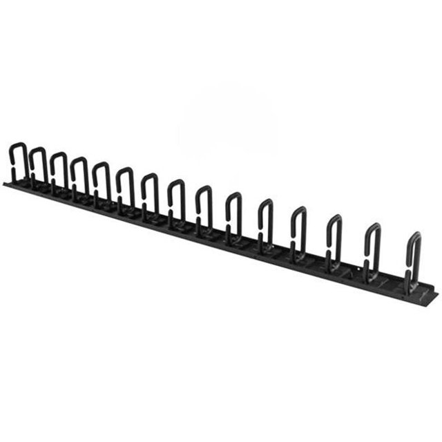 3 ft. Vertical Rackmount Cable Organizer with D-Ring Hooks - Black