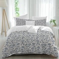 thumbnail image 2 of Light Blue Floral Bedding 3 Piece Duvet Cover Set Queen Size, Rustic Vintage Flowers Botanical Spring Soft Microfiber Comforter Cover with Zipper Closure & Pillowcases, FadeResistant Quilt Cover, 2 of 9