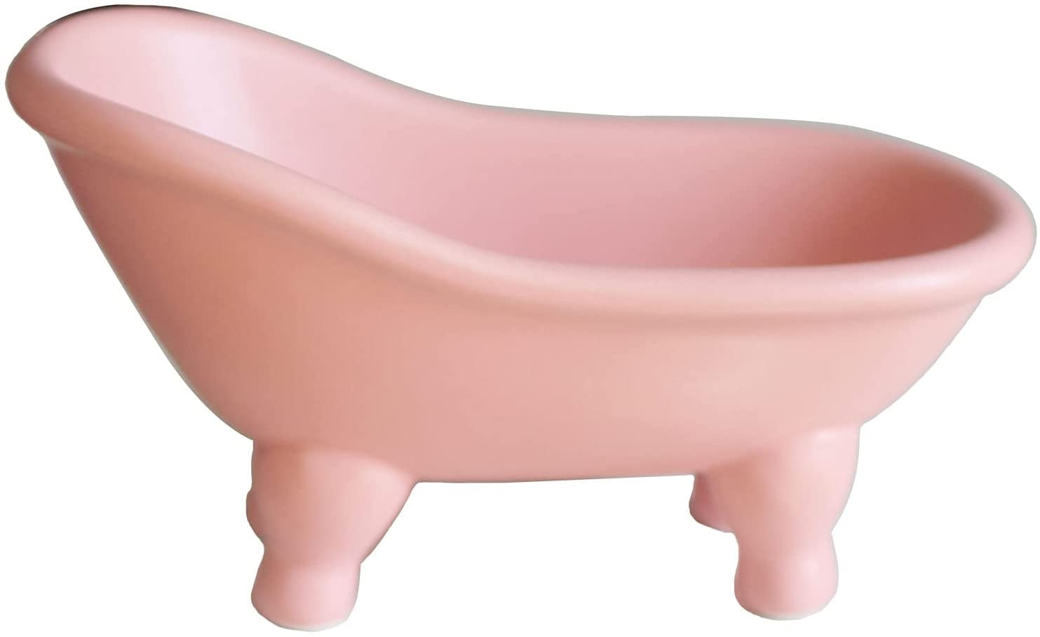 Ceramic Clawfoot Bathtub Tub Bar Soap Dish Holder for Bathroom Shower W Drainer 