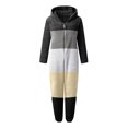 thumbnail image 5 of Gibobby Mono Bombachos Pijamas de manga larga de lana artificial para mujer Casual Color sólido Cremallera Suelta con capucha Mono Pijamas Casual Invierno Cálido Orejas lindas(Negro， XL), 5 of 5