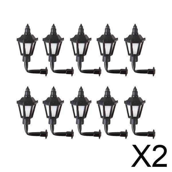 Apliques De Pared LED Para Casa De Muñecas, Decoración Para Casa De Muñecas, Luces De Calle 1/87, Luz Cálida, 2x10 Uds.