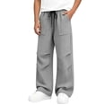 thumbnail image 3 of YIWULA Girls Boys Sweatpants Athletic Sports Elastic Waist Pants Solid Comfy Fall Winter Pants Unisex Kids Sweat Pants(Light Gray,170), 3 of 6