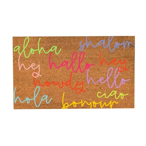 Piaybook Aloha Hello Khaki Crystal Velvet Indoor/Outdoor Doormat