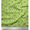 thumbnail image 1 of Soimoi Green Crepe Silk Fabric Crossbone & Skull Halloween Fabric Prints By Yard 42 Inch Wide, 1 of 1