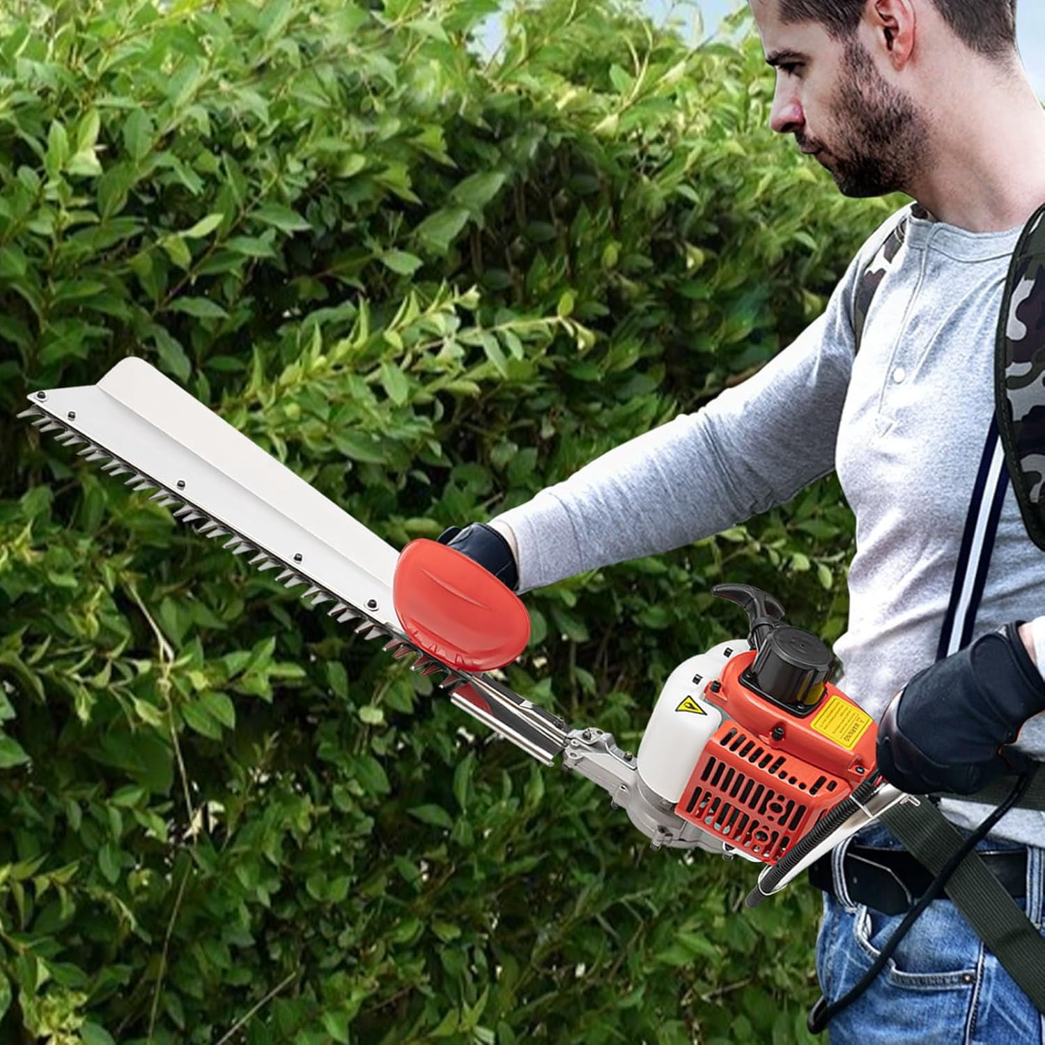 Miumaeov Hedge Trimmer 27.5" Saw Brush Cutter, 2-Stroke Gas Powered Hedge Trimming Tool, Single Blade Gardening Tools for Trimming Shrubs, Bushes, Lightweight