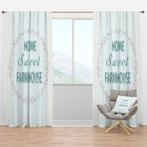 Designart 'Farmhouse Quote On Florals XIII' Farmhouse Blackout Curtain Panel