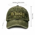 thumbnail image 4 of Whisky HELPS Baseball Cap Washed Distressed Adjustable Lightweight Breathable Casual Hat For All Seasons, 4 of 6