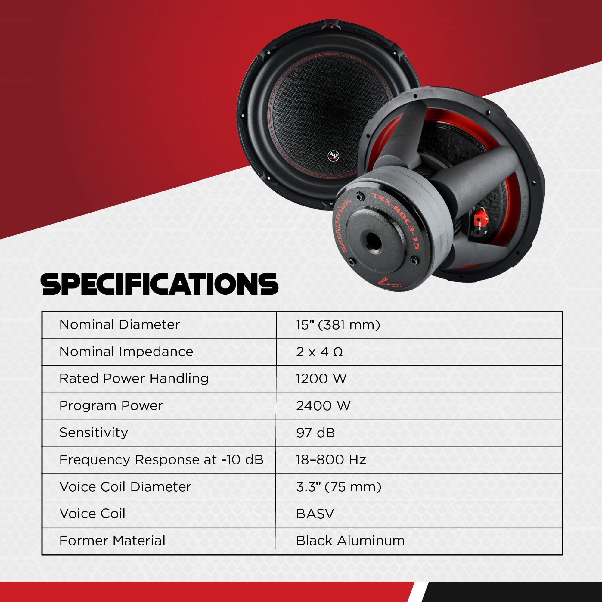 Audiopipe TXX-BDC3-15 15