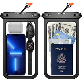 2 Pcs Waterproof Phone Pouch, [Up to 10" Large] Universal IPX8 Waterproof Cell Phone Case Dry Bag with Lanyard for iPhone 16 Pro Max/16E/15/14/13,Galaxy S25 Ultra/S24/S23 for Vacation -Black