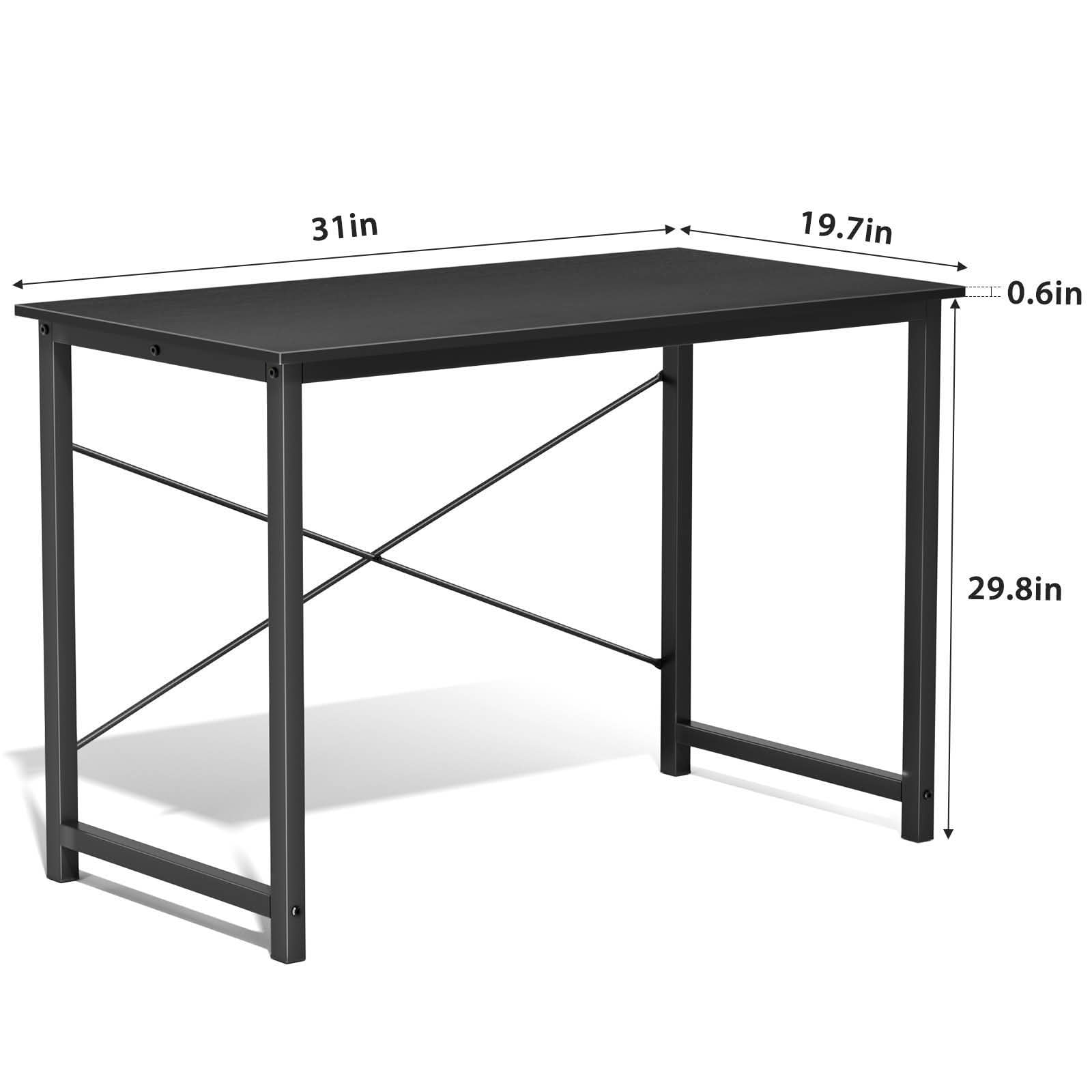 MAYEERTY 31in Home Office Computer Desk, Simple Style X-Shaped Reinforcement, Study Workspace