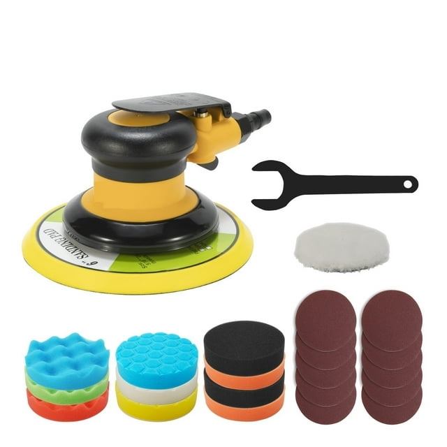 6 Inch 150MM Power Buffer Polisher, Non Vacuum Pneumatic Air Sander Polishing Machine For Car Paint Care And Rust Removal ,Easy to Use