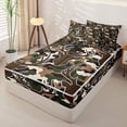 thumbnail image 2 of Castle Fairy Classic Camo Outline Deer Zipper Twin Comforter Sets with Fitted Sheet and 2 Pillowcases,Abstract Camouflage Animal Zipper Bedding Set,Olive Brown Cream,Black Reversible,4-Piece, 2 of 6
