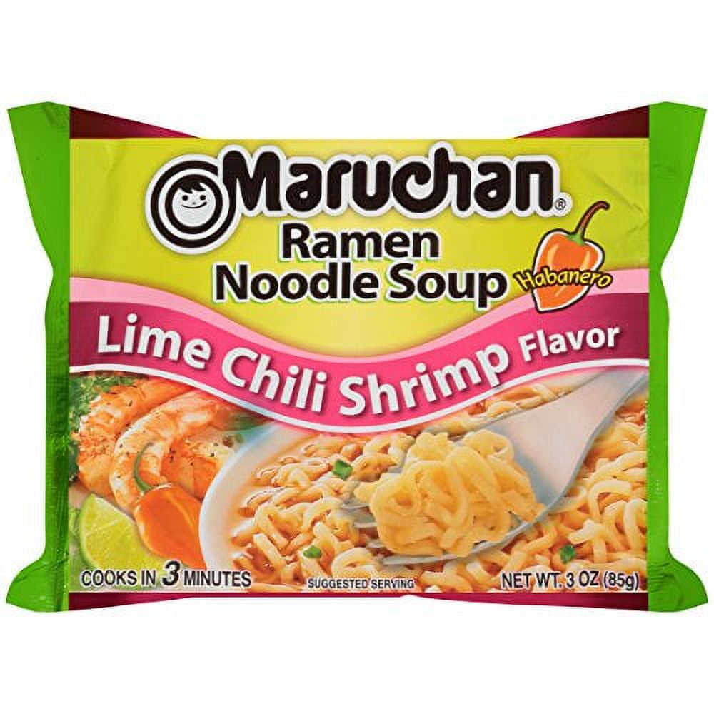 Maruchan Ramen Lime Chili Shrimp Flavor, 3.0 Oz, Pack of 24
