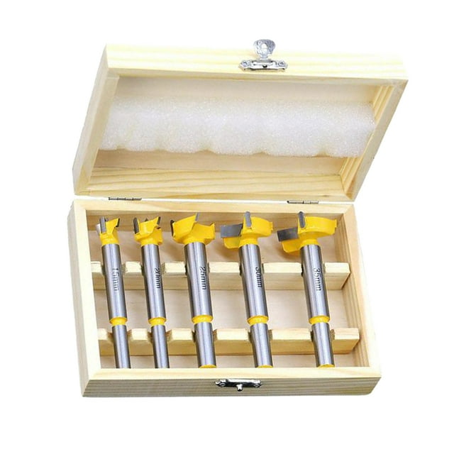 Juego de Brocas de Taladro Gloria Broca Forstner 5 Piezas Color Amarillo