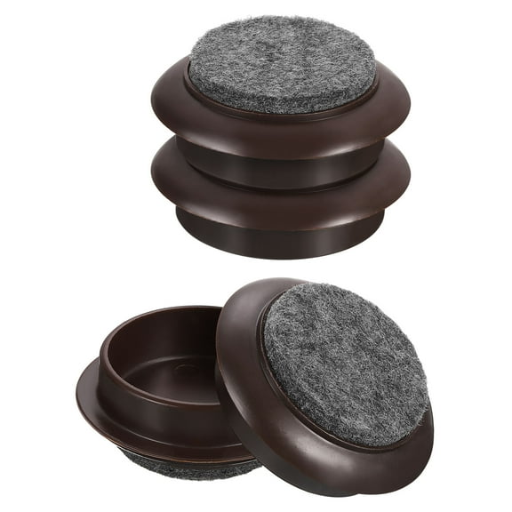 Non-Slip Furniture Pads, 4 Pack 44mm - Felt Round Furniture Foot Cups, for Hardwood Floors (Brown)
