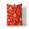thumbnail image 3 of Red Christmas Gingerbread Man Throw Blanket, Winter Cute Star Snowflakes Candy Cane Throws Blankets, Xmas Soft Lightweight Holiday Blanket for Couch Sofa Bed Chair Living Rooms Decor 50X60IN, 3 of 7