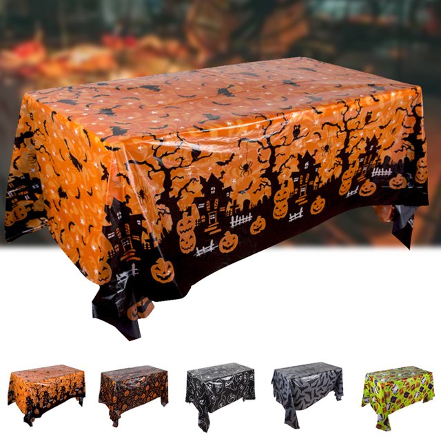 Halloween Tablecloth,Large Size Spider Web Table Cover for Halloween Parties, Scary Plastic Cobweb Table Cloth for Halloween Decorations Indoor Outdoor and Home Dinner
