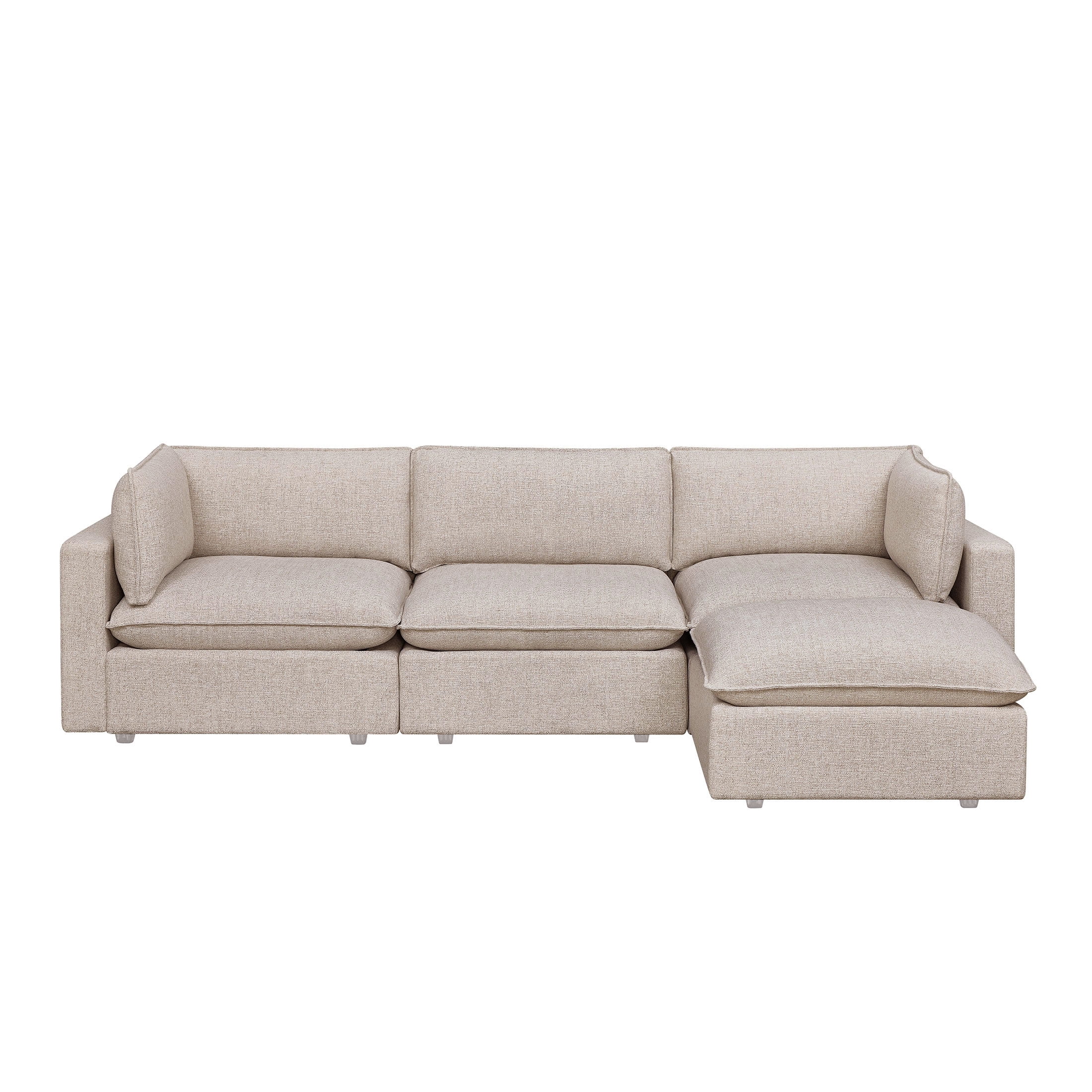 Better Homes & Gardens Weston 107.5" Cloud Modular Sectional Sofa, Heathered Wheat