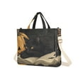 thumbnail image 7 of FORMRS Womens Corduroy Tote Bag Crossbody Shoulder Handbag with Pocket, Retro Halloween Cat, 7 of 7