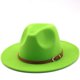 thumbnail image 3 of Sombrero Fedora de ala ancha y blanca para hombre y mujer, sombrero de fieltro de imitación de lana con cadena de Metal, decoración de Jazz Panamá, 56-60cm, 3 of 4