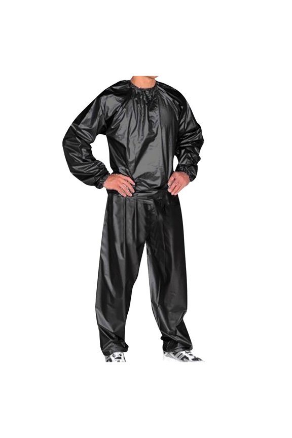 Mens Sauna Suits Long Sleeve Full Body Sauna Jumpsuit Solid Color One Peice Exercise Fitness Sauna Jumpsuit