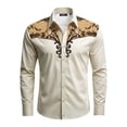 thumbnail image 4 of CONZONE Mens Buttons Down Shirts Short Sleeve Shirts for Men Trendy Western Cowboy Graphic Lapel Soft Lightweight Tops, 4 of 4