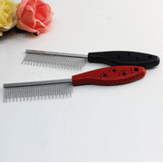 drunkilk Pet Dematting Fur Rake Comb Brush Flea Tool - Matted or Knotted Undercoat Hair, Safe Grooming Accessories for Dogs, Longhaired Cats, Rabbits, Horses