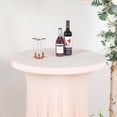 thumbnail image 2 of Efavormart Blush / Rose Gold Round Spandex Cocktail Table Cover With Natural Wavy Drapes - Perfect for Wedding, Party, Indoor & Outdoor Events, Holiday Parties, Showers, Corporate Affairs, Banquet, 2 of 11