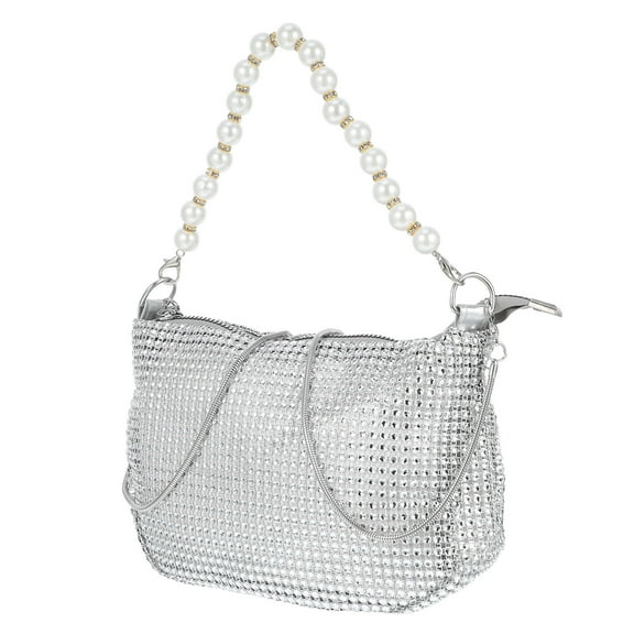 WEUVEB Rhinestone Clutch Purse, Elegant Evening Bag with Hand and Shoulder Strap, Versatile Party and Formal Occasion Accessory