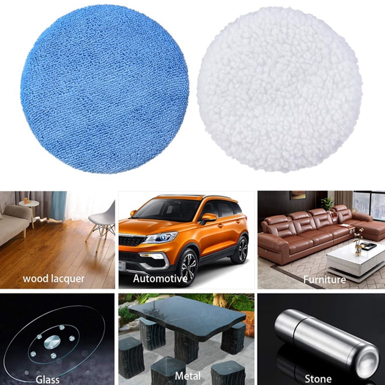 Dophee 4-Pack Polishing Bonnet Pads – 9/10 Inch Loop Buffing Wool Pads For Car, Furniture & Stone