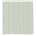 thumbnail image 3 of Geometric Shower Curtain, Grid Style Geometric Arrangement Abstract Art Chevron Zigzags Lines, Fabric Bathroom Set with Hooks, 69W X 84L Inches Extra Long, Ivory Coral and Seafoam, by Ambesonne, 3 of 3