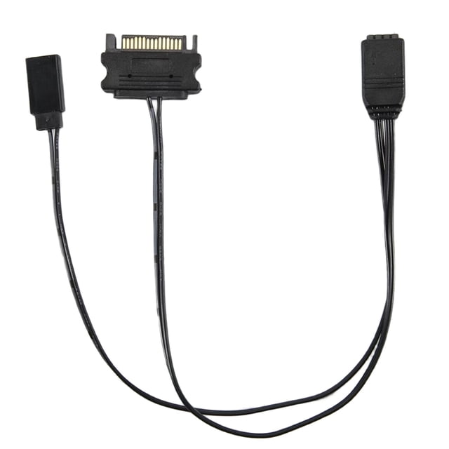 Computer ARGB Controller PC Case RESET Control Sata to ARGB Reset Power Cable PC 5V 3Pin Lighting Controller Black