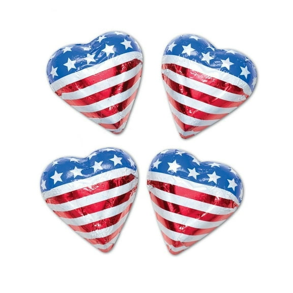 Foiled Milk Chocolate American Hearts - Bulk Bags