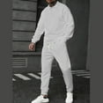 thumbnail image 2 of Sentmoon Mens Jogging Suits 2 Piece Set Mens Sweatpants with Pockets Clothes Men Solid-Color Casual Loose Sports Corduroy Pocket Drawstring Long Pants Button Long Sleeve Turndown Collar Top Sets, 2 of 7