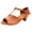 Brown, variant on Women's Satin Latin Dance Leopard Print Ballroom Salsa Kitten Heels Open Toe Strappy Comfortable Practice Performance Dancing Shoes Black Size 7.5